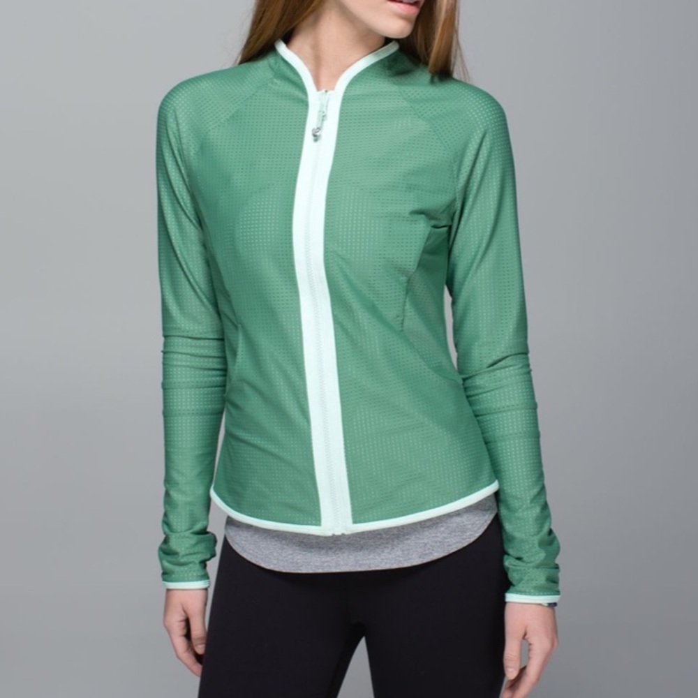Lululemon Find Your Bliss Reversible Jacket Green Floral Size 6